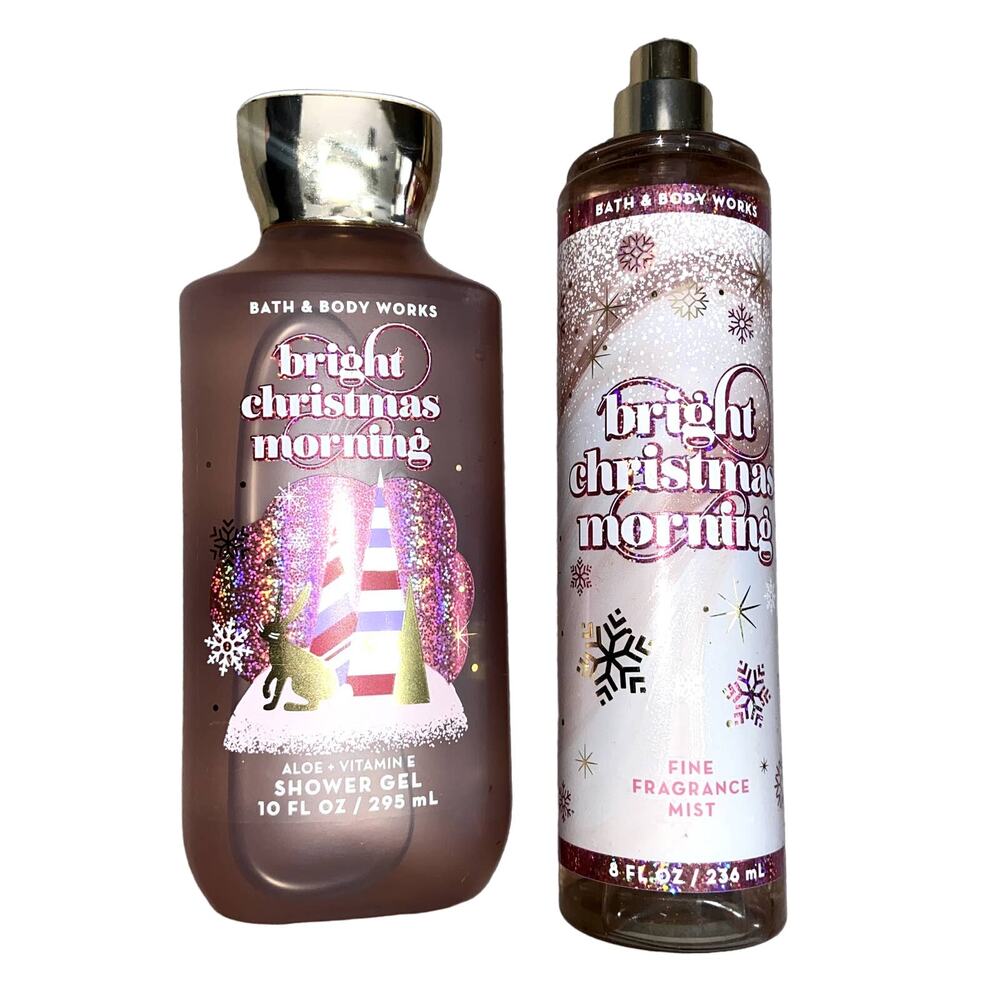 Bath & Body Works Bright Christmas Morning Mist and Shower Gel NEW !